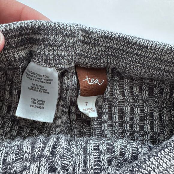 Tea Collection Heather Gray Ribbed Sweater Leggings - Girls Size 7 - Picture 4 of 6